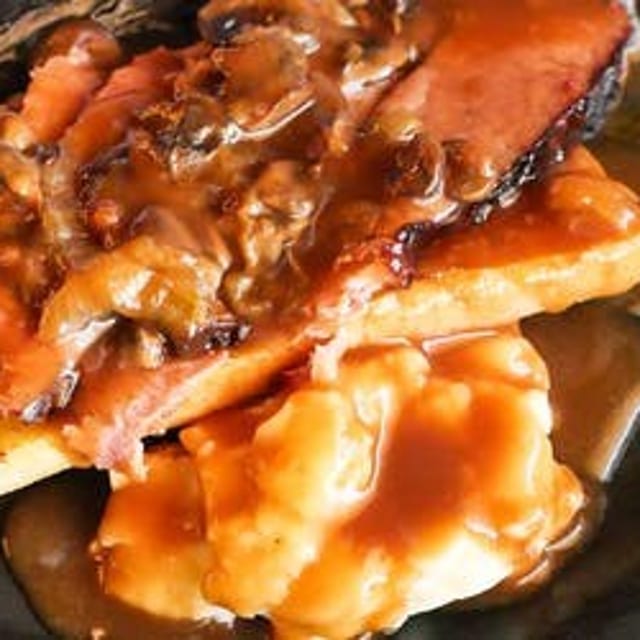 Open-Faced Hot Beef Sandwich.